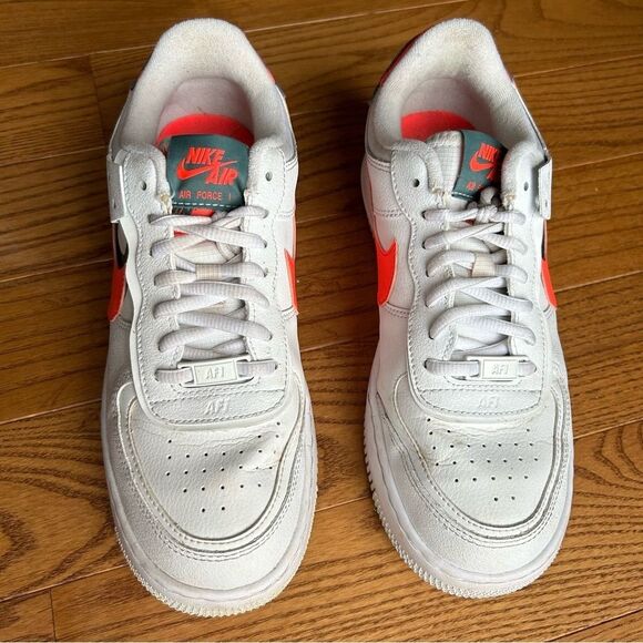 Nike Air Force 1 Shadow White/Solar Red - Picture 3 of 9